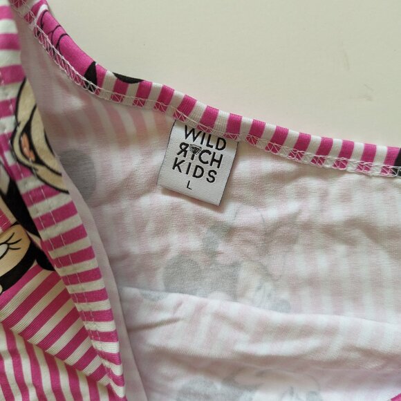 Wild RIch Kids Pink Stripes Minnie One Strap Crop NWOT  womens size LARGE - Picture 3 of 4